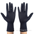 Guantes de examen de nitrilo médico negro sin polvo desechable